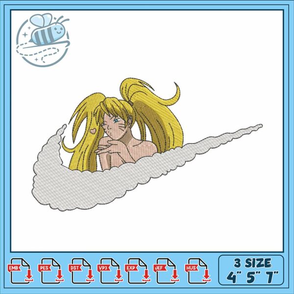 Enchanting Embroidery Design of a Dreamy Girl