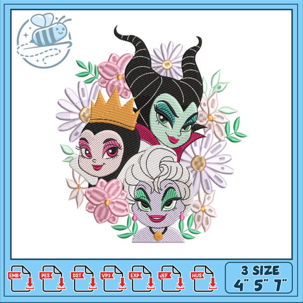 Enchanting Villainess Floral Embroidery Design Set