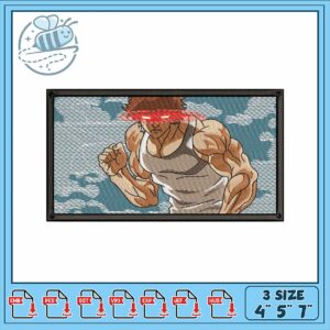 Energetic Muscle Man Embroidery Design for Projects