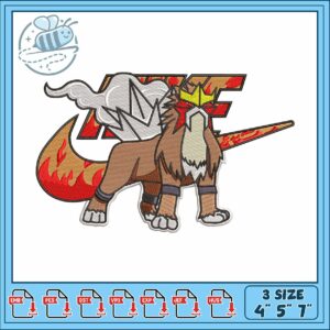 Entei pokemon embroidery