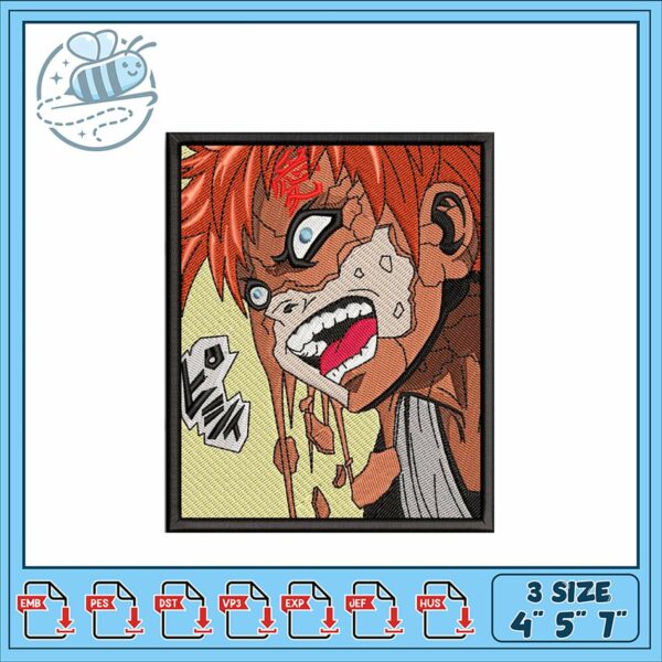 Epic Anime Character Embroidery Design for Crafts