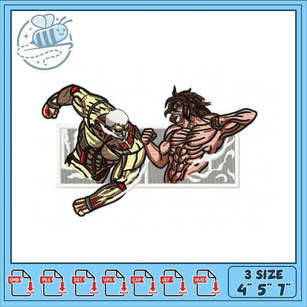 Epic Battle Embroidery Design for Custom Projects