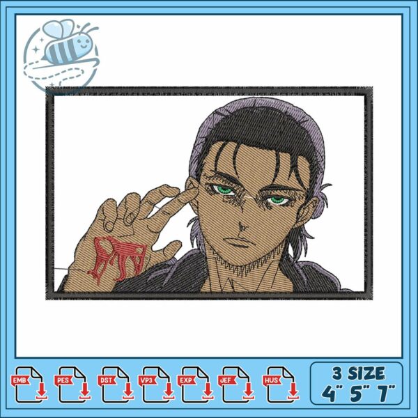 Eren bloody hand embroidery, eren historia hand​​​​​​ embroidery