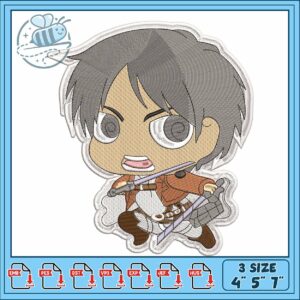 Eren chibi art design embroidery
