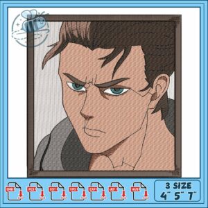 Eren face art design embroidery