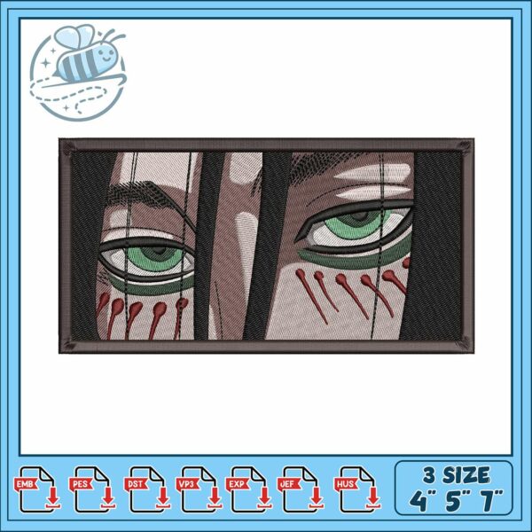 Eren titan face embroidery, eren titan face​ embroidery