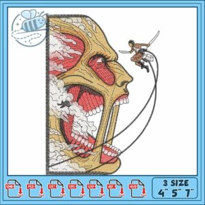 Eren vs titan colossal embroidery