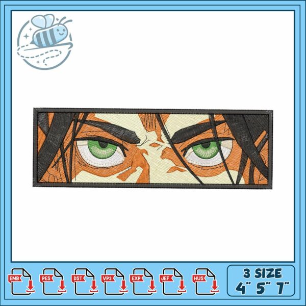 Eren yeager eye design embroidery, eren jaeger eyes​ embroidery