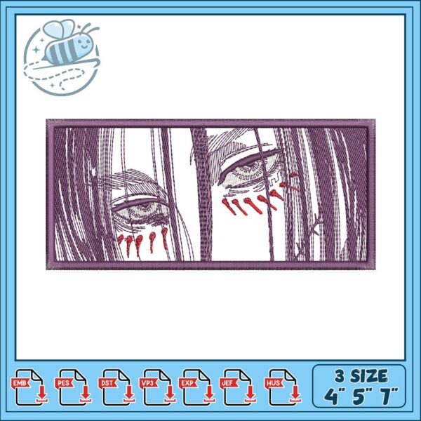 Eren yeager eye titan embroidery, eren eye color​ embroidery
