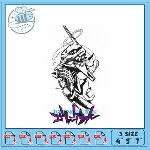 Evangelion Embroidery Design in Three Sizes Available