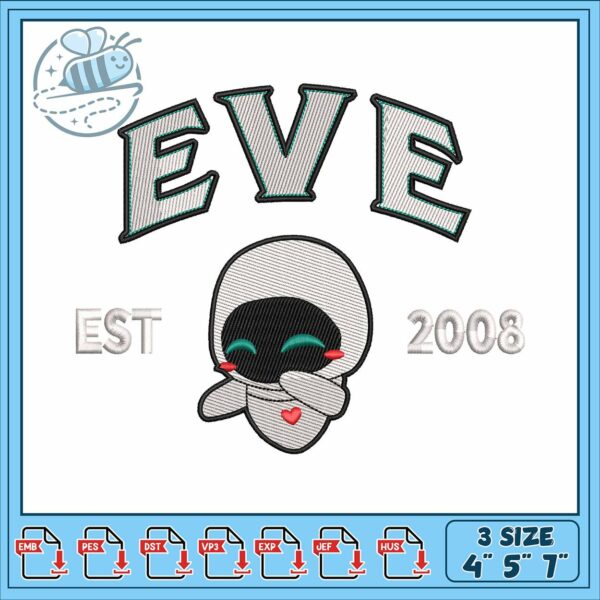 Eve disney est 2008 art embroidery, wall e cast​ embroidery