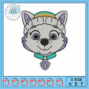 Everest dog face embroidery