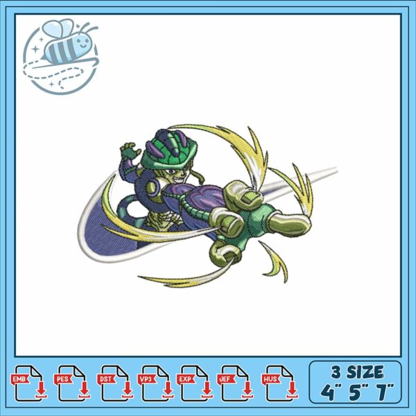 Exciting Embroidery Design of Cool Character Action