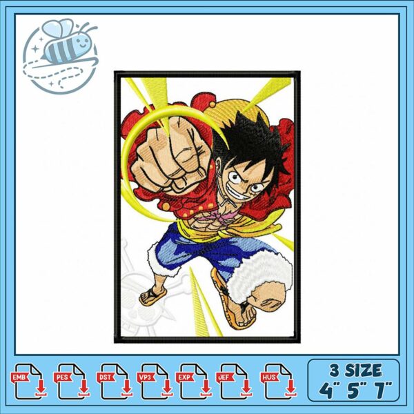 Exciting Embroidery Design of Heroic Character Action