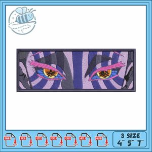 Eye akaza demon slayer embroidery