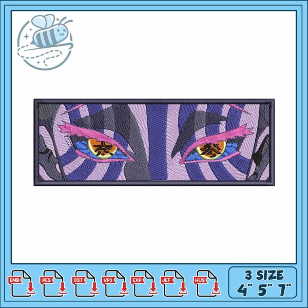 Eye akaza demon slayer embroidery, akaza fanart​ embroidery