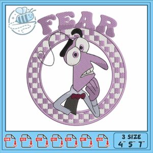 Fear inside out embroidery, inside out fear​​ embroidery