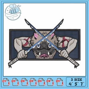 Fierce Boar Warrior Embroidery Design for Crafts