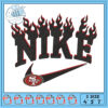 Flame Design Embroidery File for Nike Logos