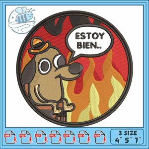 Fine patch dog embroidery