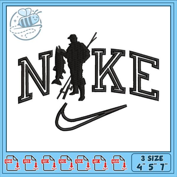 Fishing Nike Embroidery Design