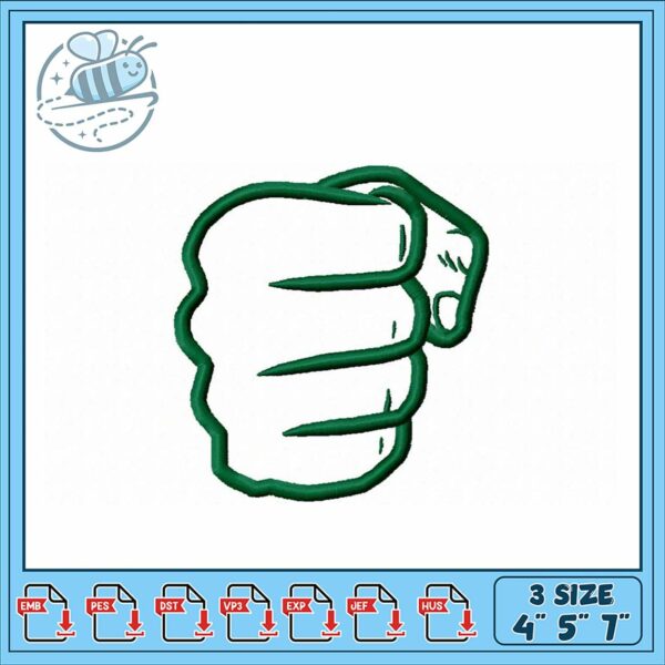 Fist Embroidery Design for Creative Projects 4×5 7 Inches