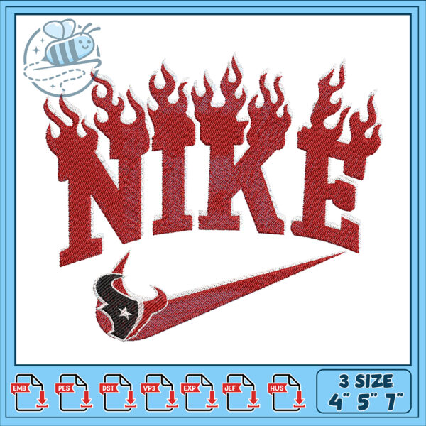 Flame Design Embroidery File for Nike Logos