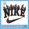 Flame Embroidery Design for Nike Logo Patch