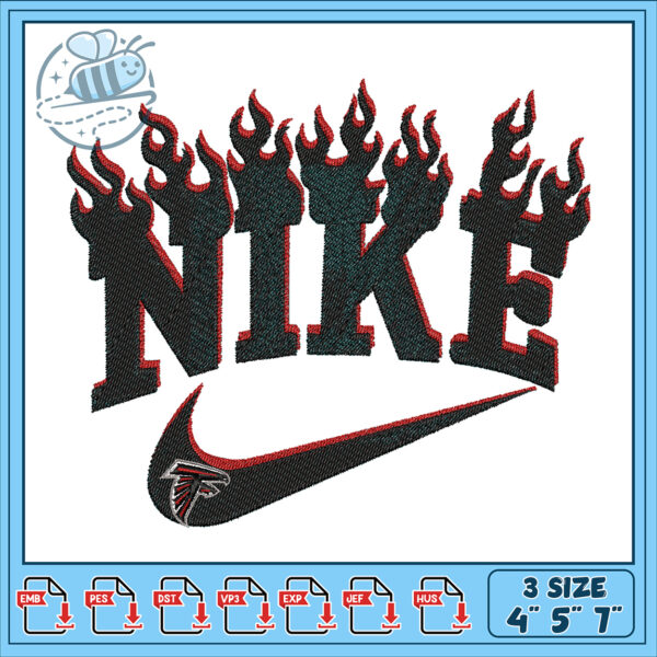 Flame Design Nike Logo Embroidery File Download