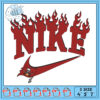 Flame Design Blue Nike Embroidery File Download