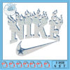 Flame Embroidery Design for Nike Logo Patch