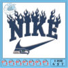 Flame Embroidery Design for Nike Logo 3 Sizes