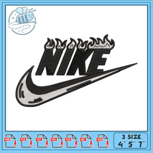 Flame Nike Embroidery Design for All Projects