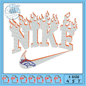 Flame Nike Logo Embroidery Design for All Sizes