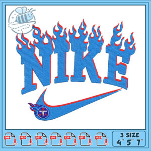 Flame Style NIKE Embroidery Design for Projects