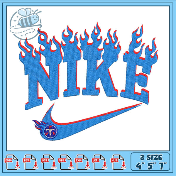 Flame Style NIKE Embroidery Design for Projects