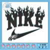 Flame Style NIKE Embroidery Design for Projects