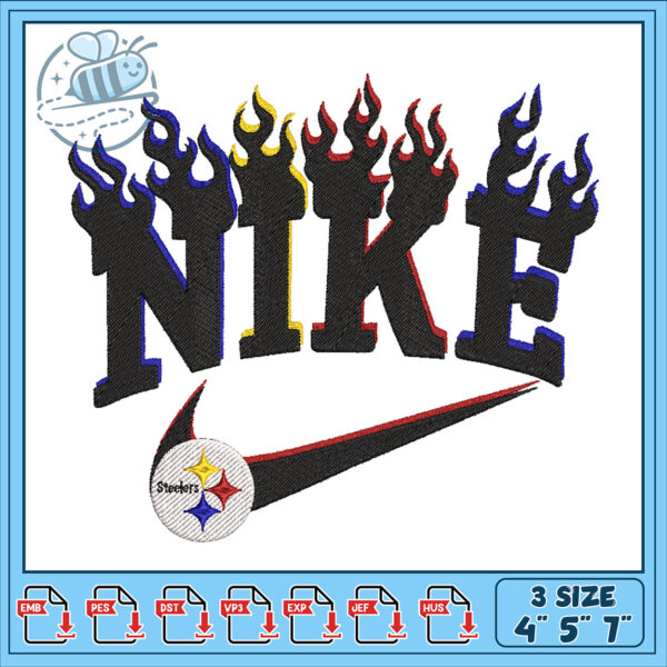 Flames Nike Embroidery Design