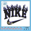 Flaming Nike Embroidery Design for Custom Apparel