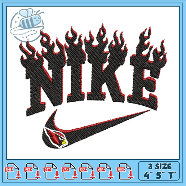 Flaming Nike Embroidery Design