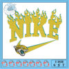 Flaming Nike Embroidery Design 3 Sizes