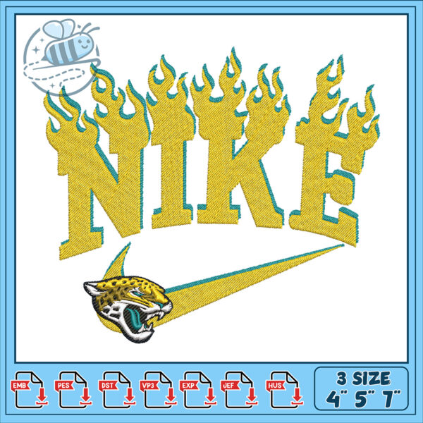 Flaming Nike Embroidery Design for All Projects