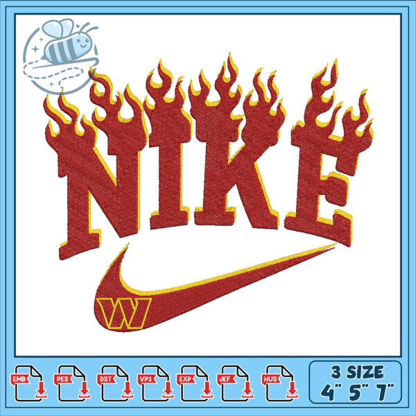 Flaming Nike Embroidery Design for Creative Projects