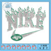 Flaming Nike Embroidery Design 3 Sizes