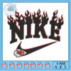 Flaming Nike Embroidery Design in Three Sizes