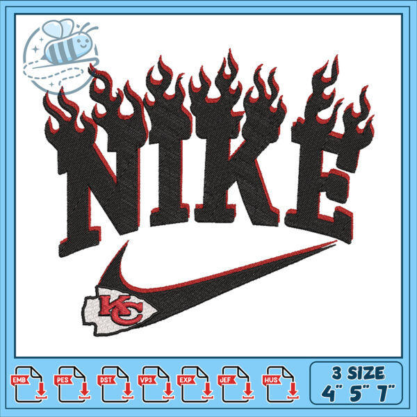 Flaming Nike Embroidery Design for Unique Apparel