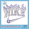 Flaming Nike Embroidery Design