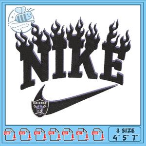 Flaming Nike Logo Embroidery Design for Fashion