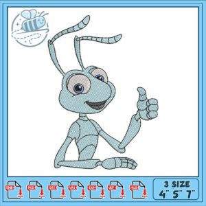 Flik disney design embroidery, ant movie disney​​ embroidery