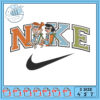 Floral Nike Embroidery Design for Crafting Projects